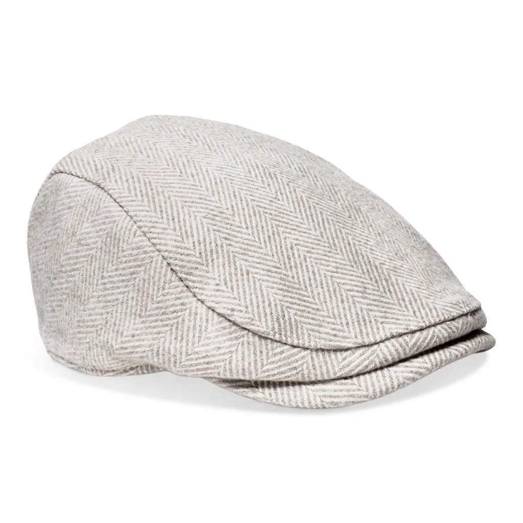 The Irish Boston Scally Cap - White Herringbone sold by Boston Scally