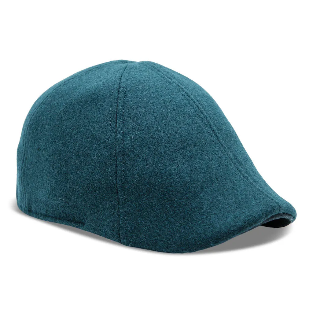 The Kenmore Boston Scally Cap - Slate Blue and Black Leather Brim sold by Boston Scally