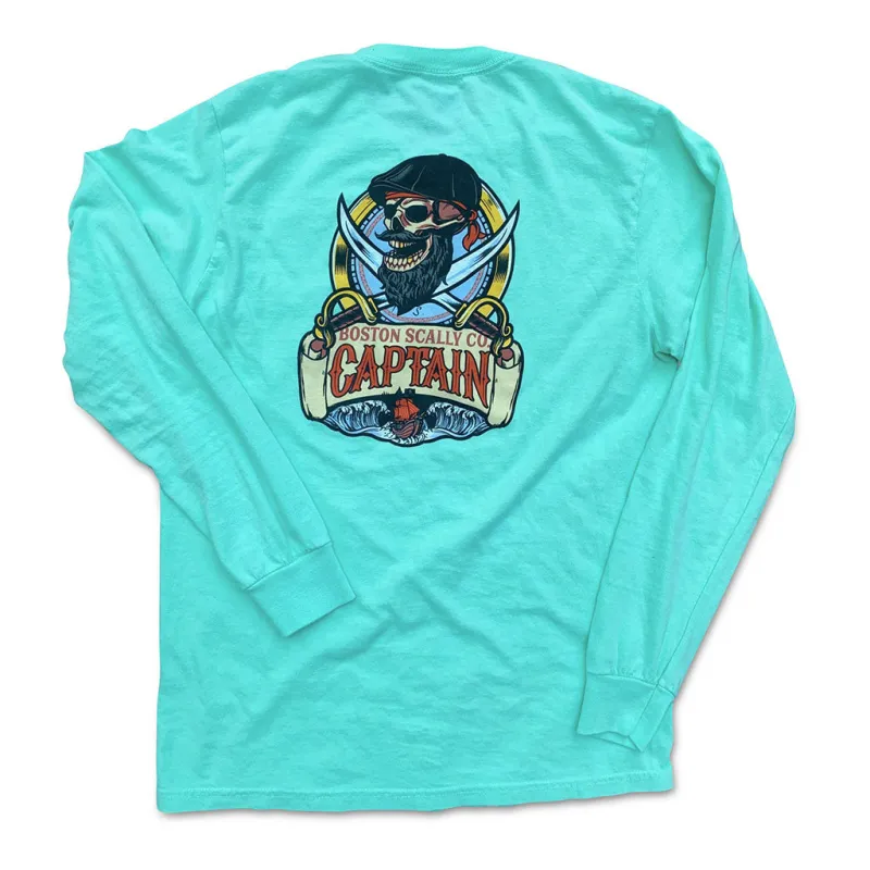 Boston Scally The Captain Long Sleeve Pocket Tee T-Shirt - Island Reef sold by Boston Scally