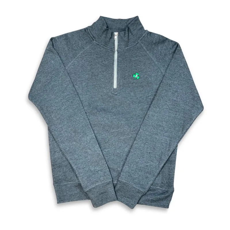 Boston Scally The Shamrock 1/4 Zip-Up Pullover - Charcoal Grey sold by Boston Scally