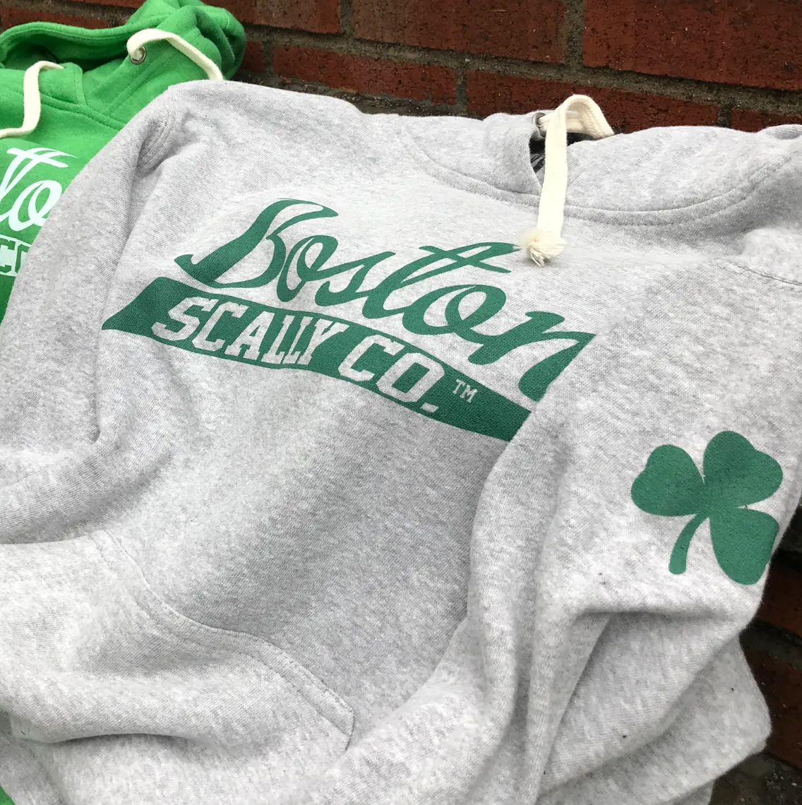 Boston Scally The Shamrock Hoodie - Grey sold by Boston Scally product image thumbnail 3
