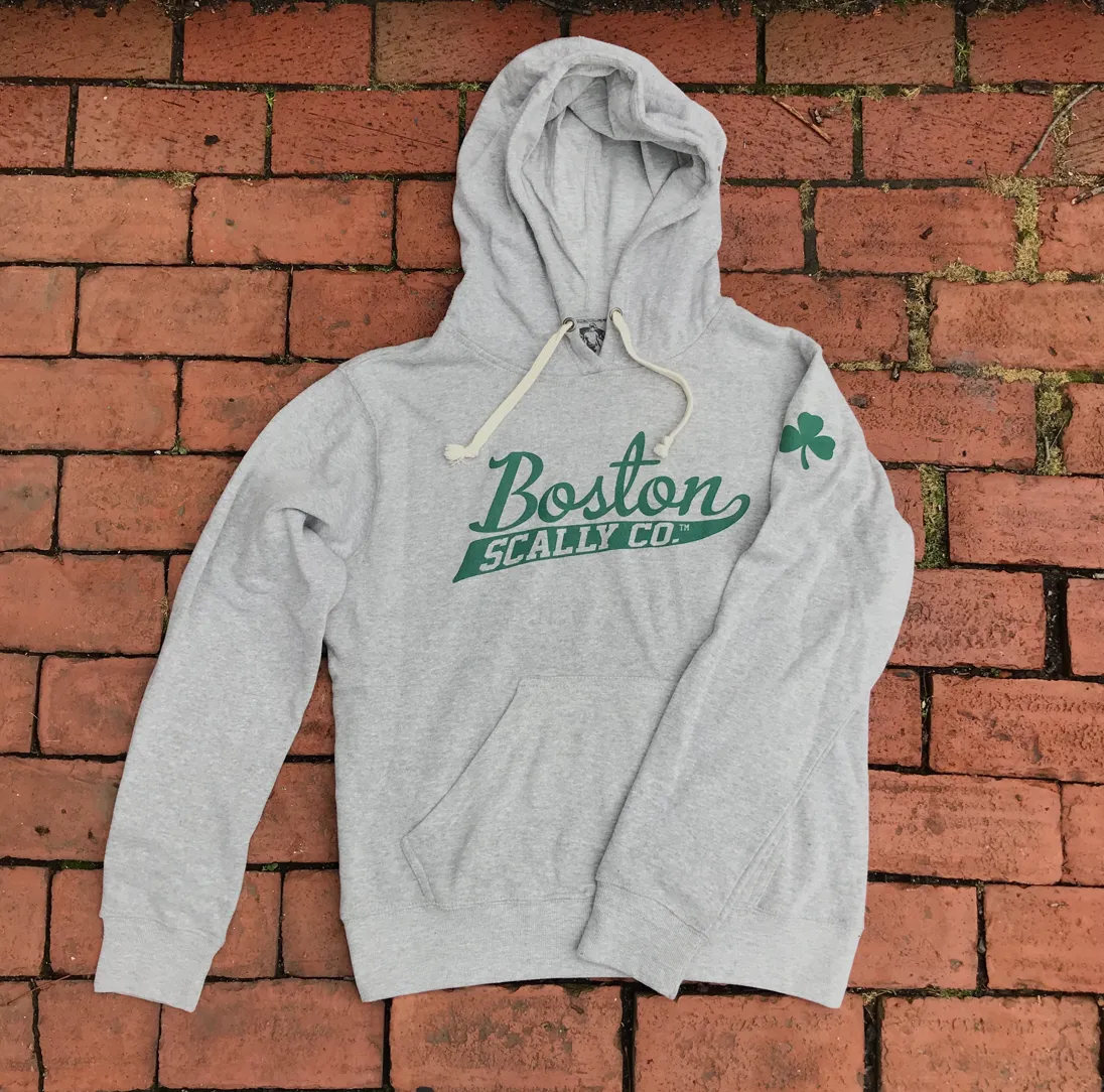 Boston Scally The Shamrock Hoodie - Grey sold by Boston Scally
