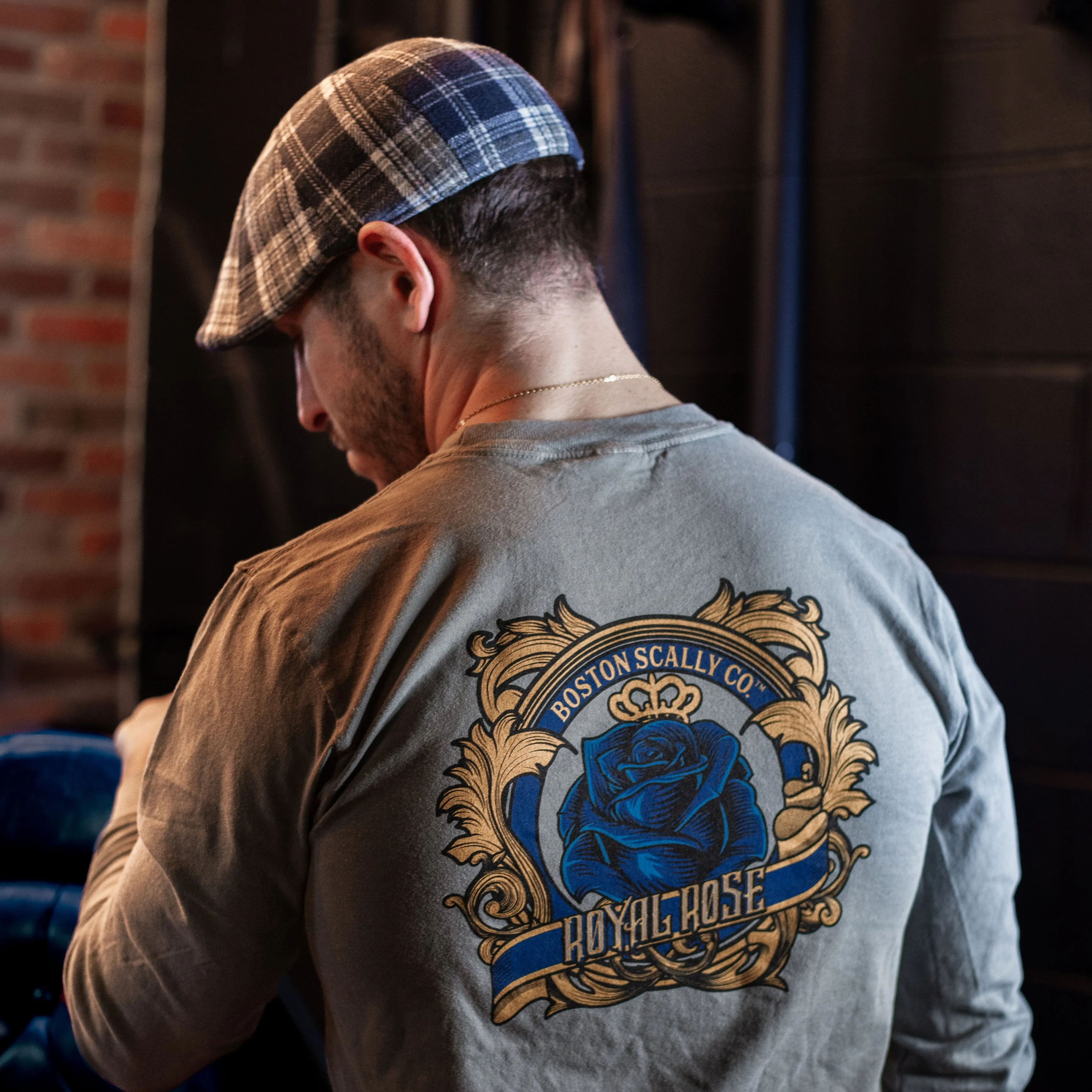 Boston Scally The Royal Rose Long Sleeve Tee T-Shirt - Grey sold by Boston Scally product image thumbnail 2