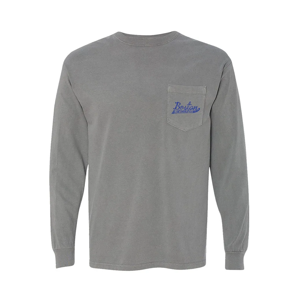 Boston Scally The Royal Rose Long Sleeve Tee T-Shirt - Grey sold by Boston Scally