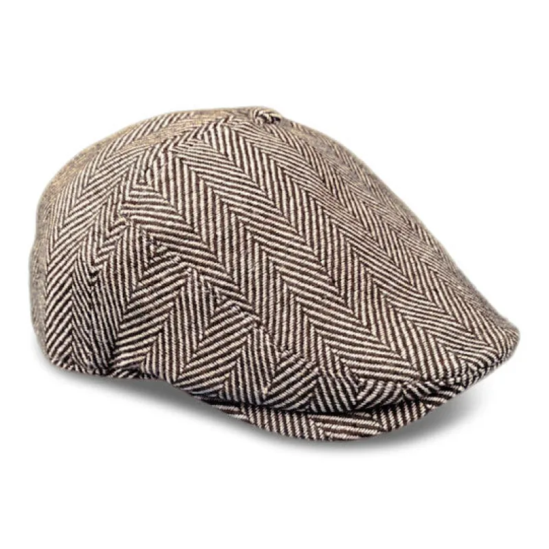 The Original 5-Panel Boston Scally Cap - Brown Herringbone sold by Boston Scally