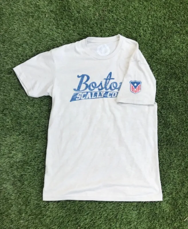 Boston Scally The Patriotic Crest Tee T-Shirt - White sold by Boston Scally