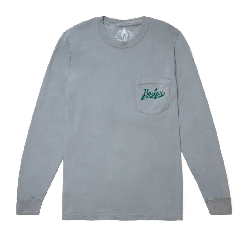 Boston Scally The Blarney Rose Long Sleeve Tee T-shirt - Granite sold by Boston Scally