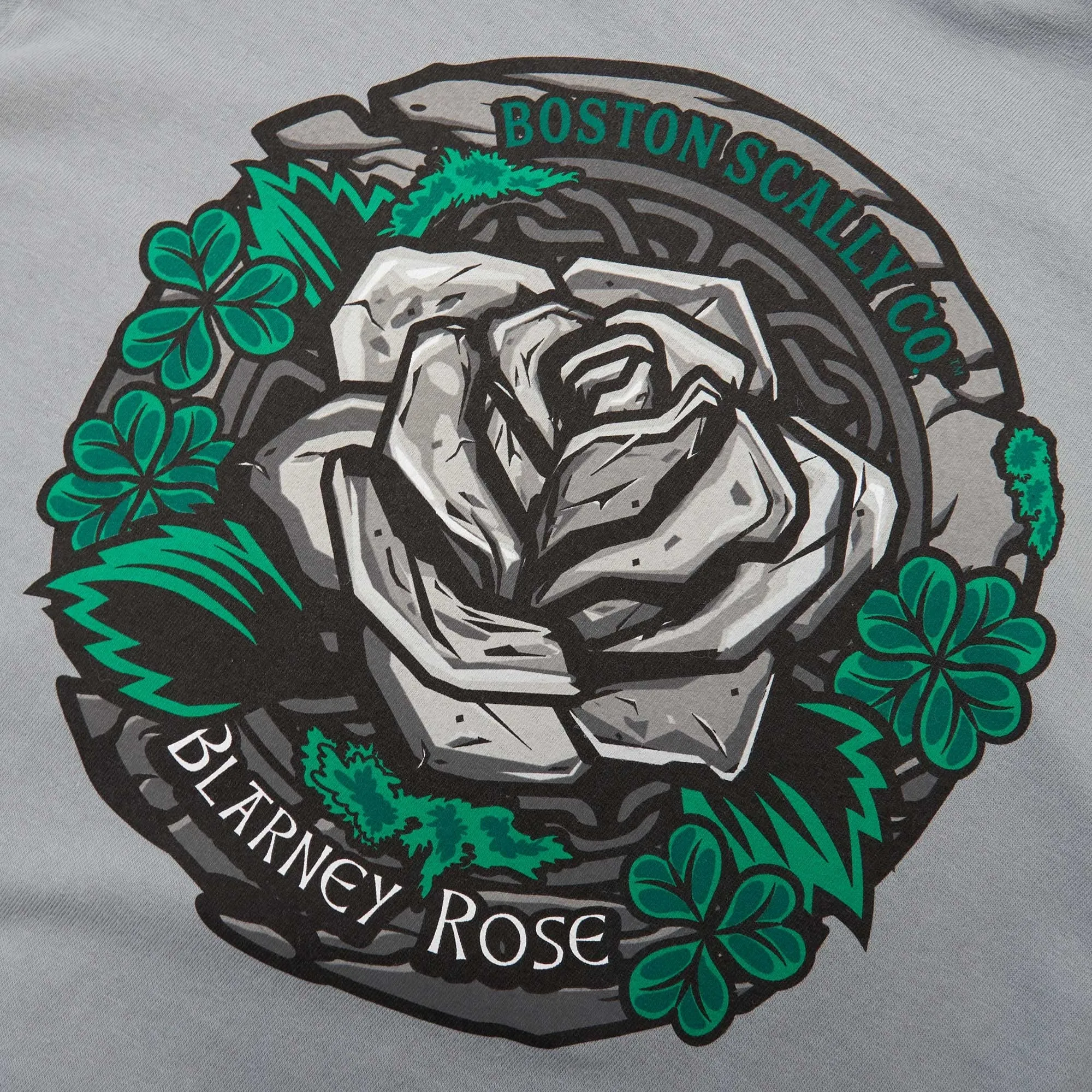Boston Scally The Blarney Rose Long Sleeve Tee T-shirt - Granite sold by Boston Scally product image thumbnail 3