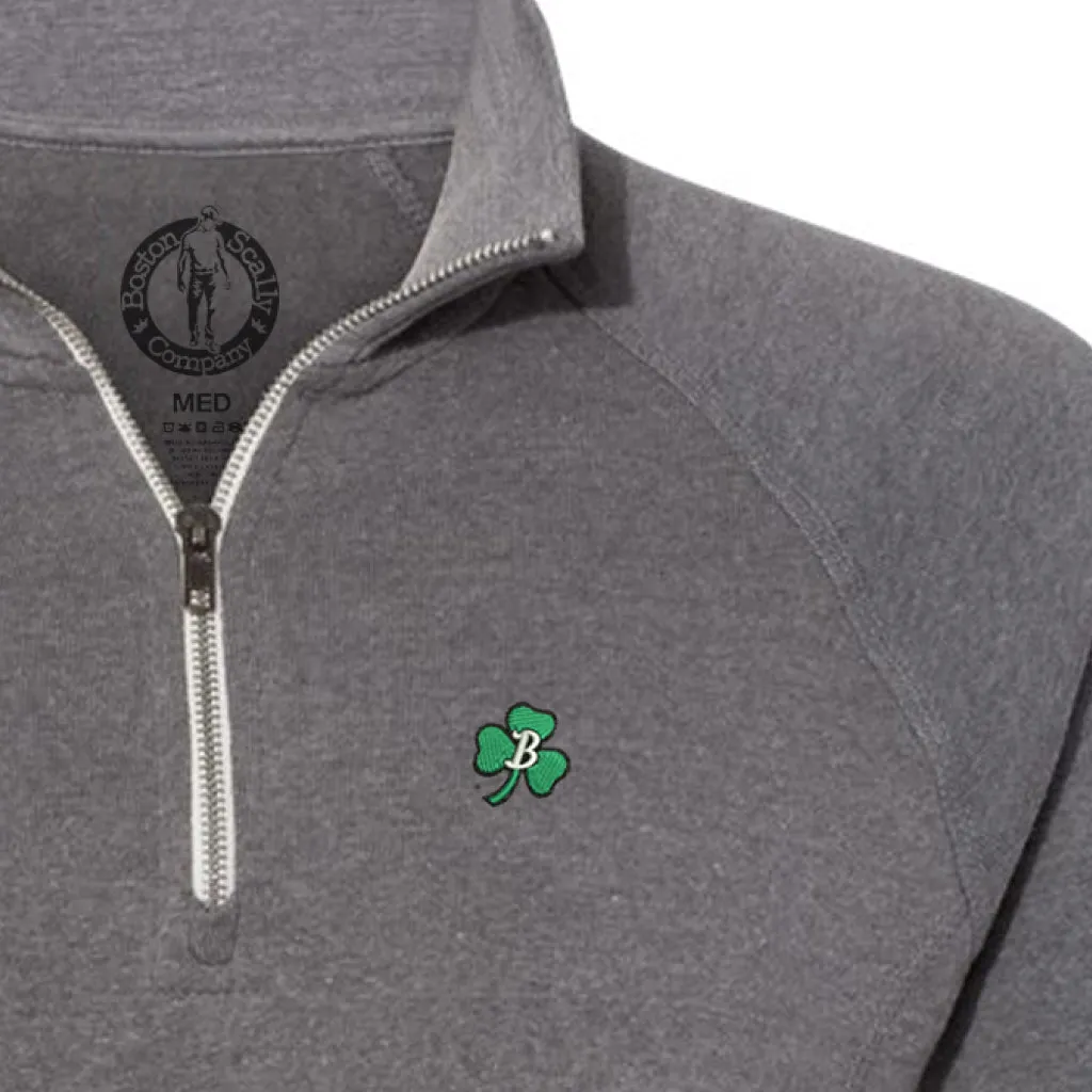 Boston Scally The Shamrock 1/4 Zip-Up Pullover - Smoke Triblend sold by Boston Scally product image thumbnail 2