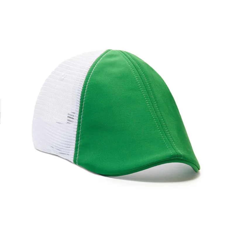 The Shamrock Trucker Boston Scally Cap - Kelly Green with White sold by Boston Scally