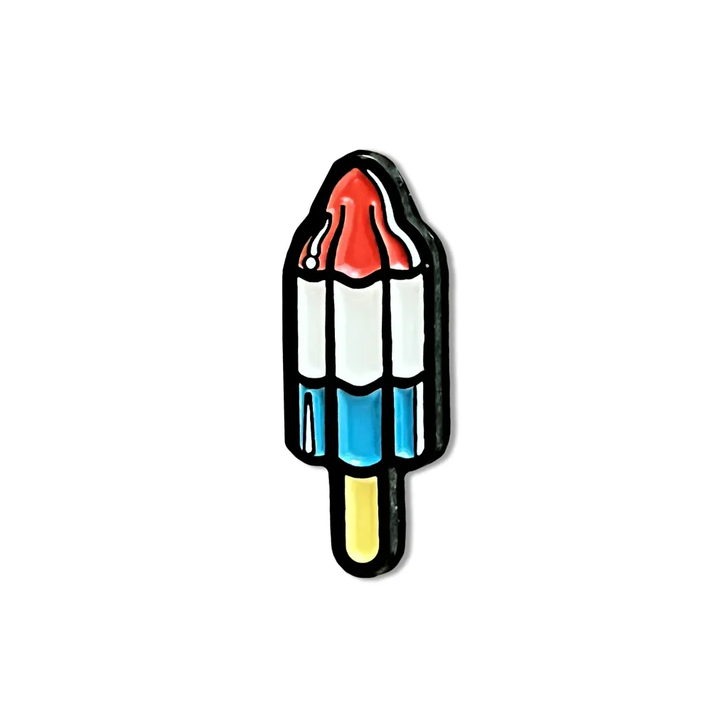 The Rocket Pop Cap Pin sold by Boston Scally