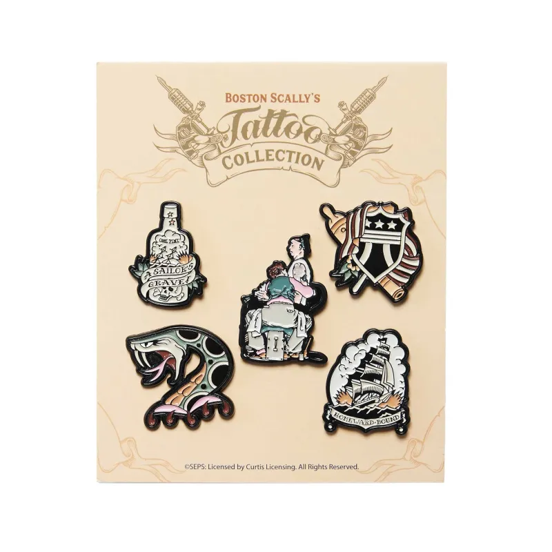 Boston Scally The 'Tattoo Artist' Cap Pin Set sold by Boston Scally