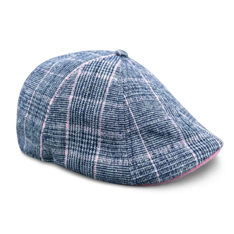 The Hare Boston Scally Cap - Blue & Grey Plaid sold by Boston Scally