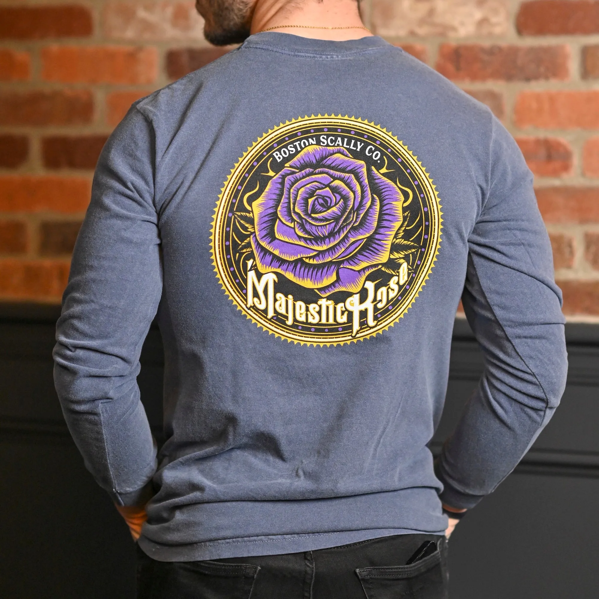 Boston Scally The Majestic Rose Long Sleeve Tee T-Shirt - Vintage Plum sold by Boston Scally product image thumbnail 2