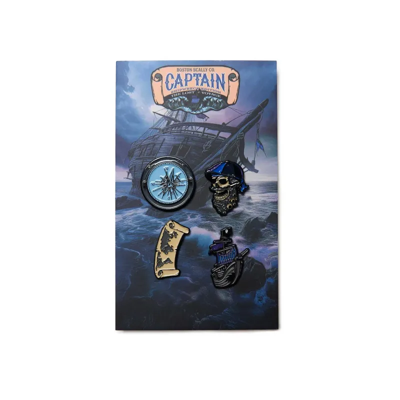 Boston Scally The Captain Shipwreck Edition: Lost Voyage Cap Pin Set sold by Boston Scally