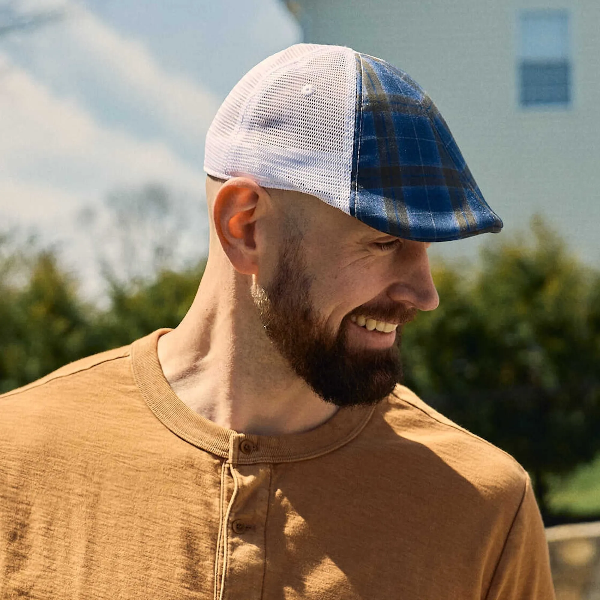 The Mesh Trucker Boston Scally Cap - Plaid with White sold by Boston Scally product image thumbnail 2