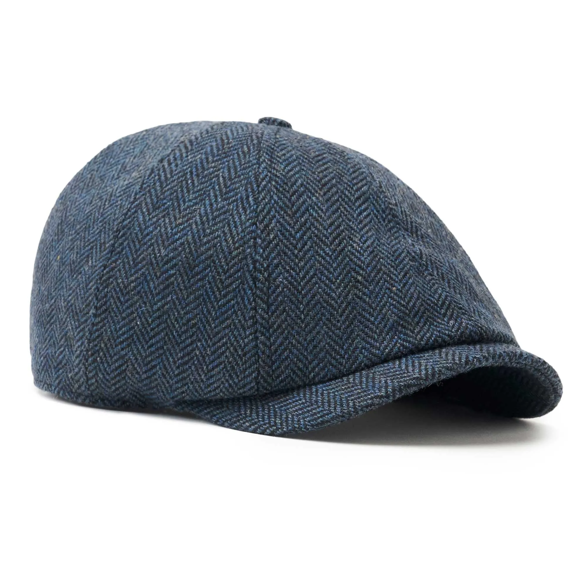 The Baker Boy Boston Scally Cap - Patriot Blue Herringbone sold by Boston Scally