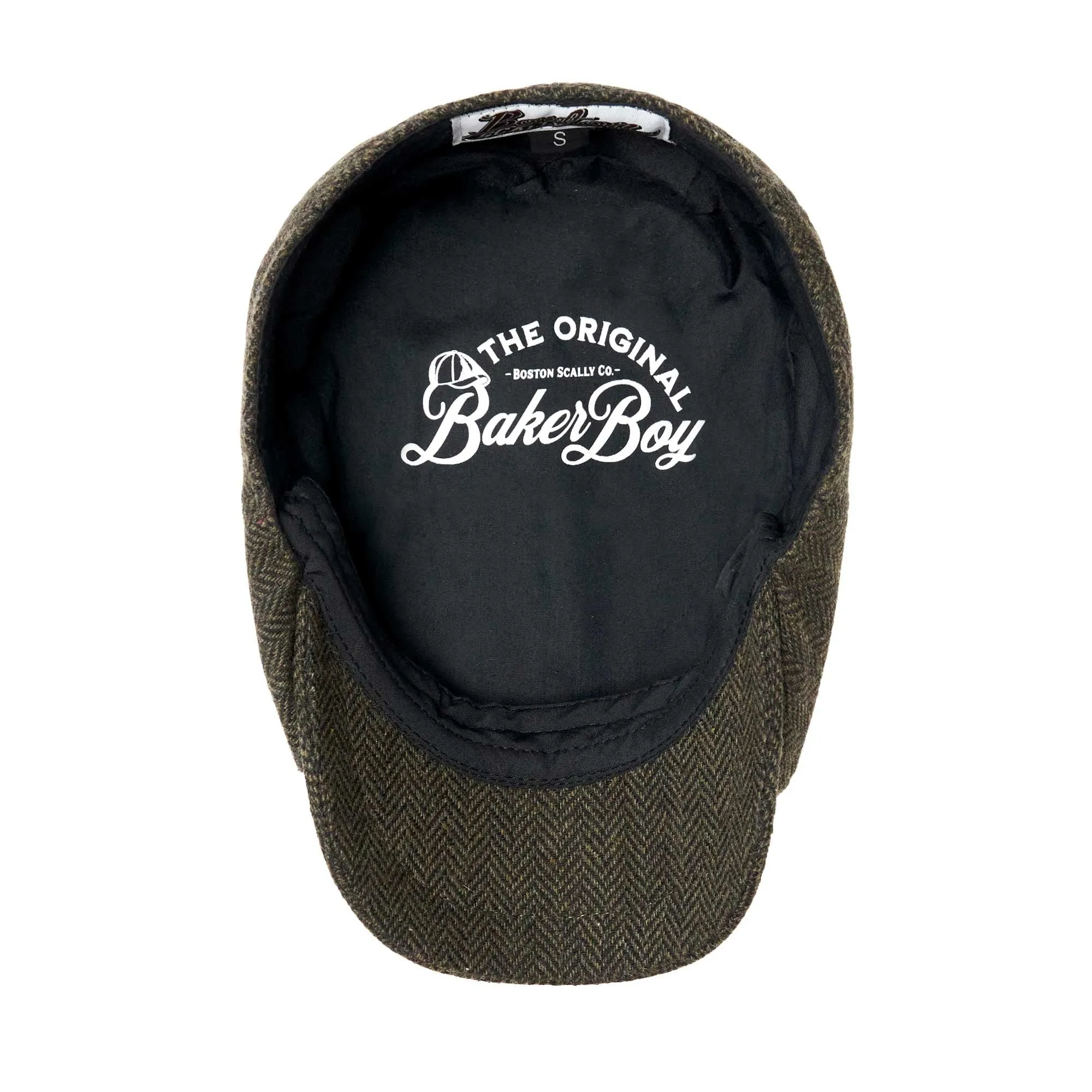 The Baker Boy Boston Scally Cap - Dark Olive Herringbone sold by Boston Scally product image thumbnail 3