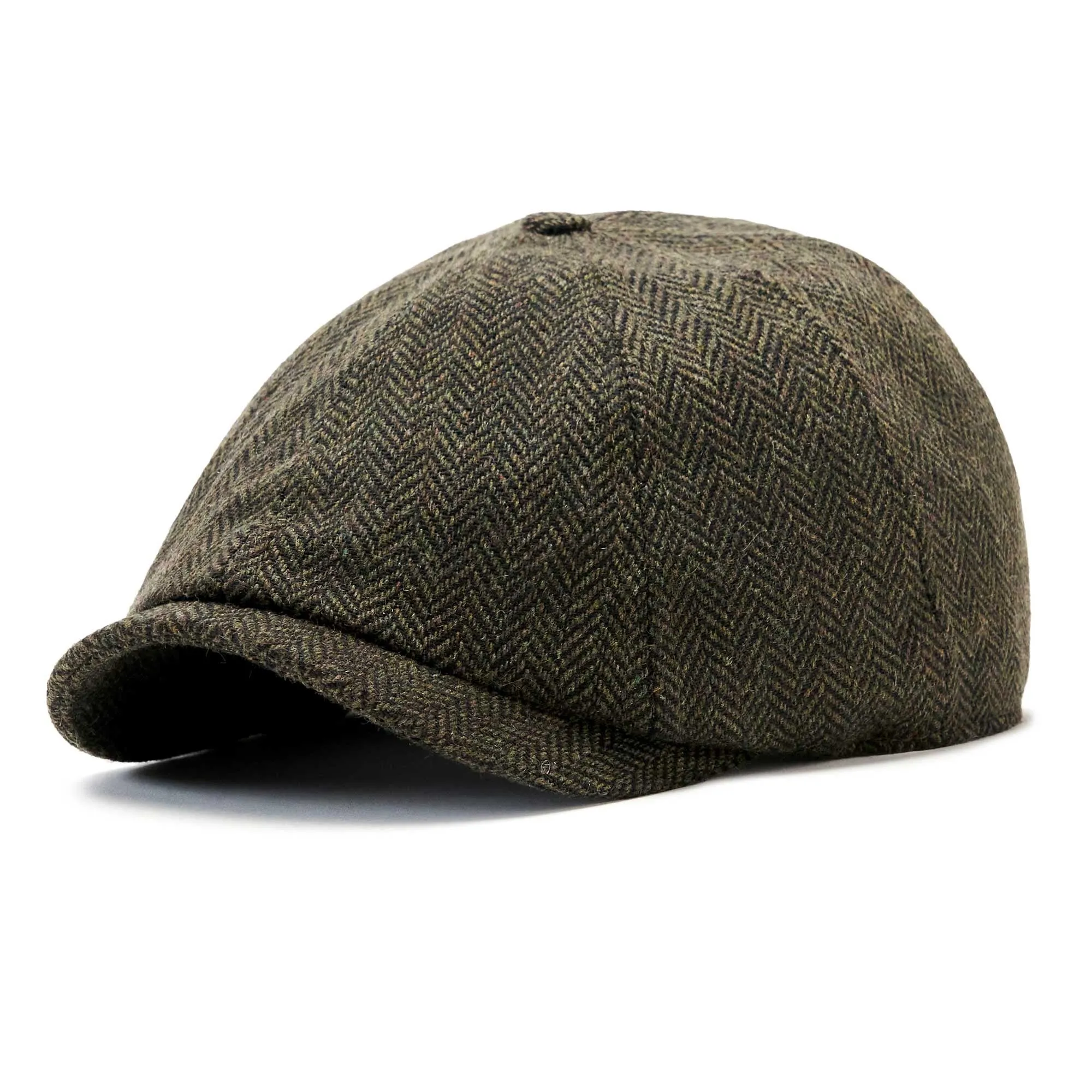 The Baker Boy Boston Scally Cap - Dark Olive Herringbone sold by Boston Scally product image thumbnail 4