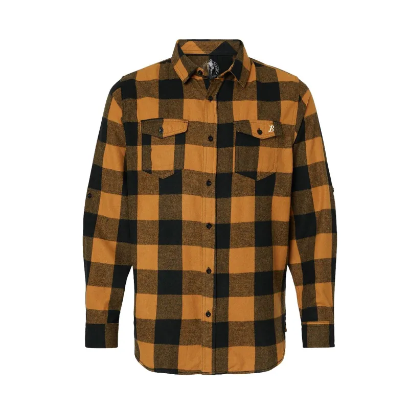 Boston Scally The Halloween Plaid Flannel - Tobacco & Black sold by Boston Scally