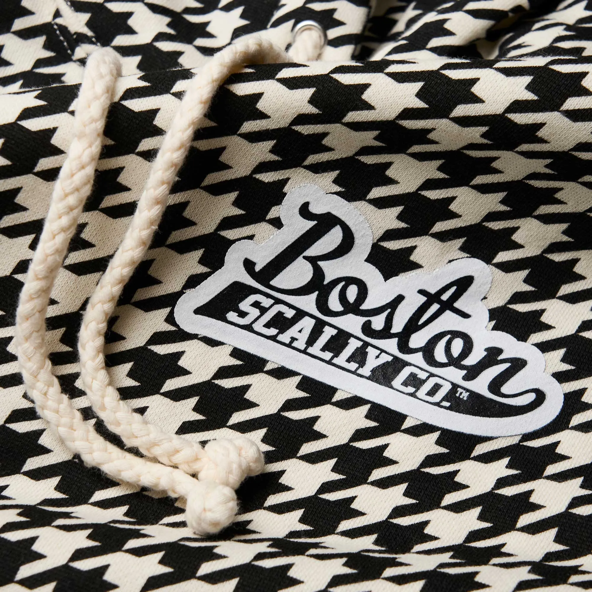 Boston Scally The Halloween Houndstooth Hoodie - Black & Moon sold by Boston Scally product image thumbnail 3