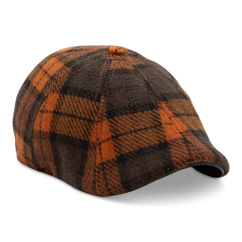 The Jack-O’-Rose Boston Scally Cap - Orange Plaid sold by Boston Scally
