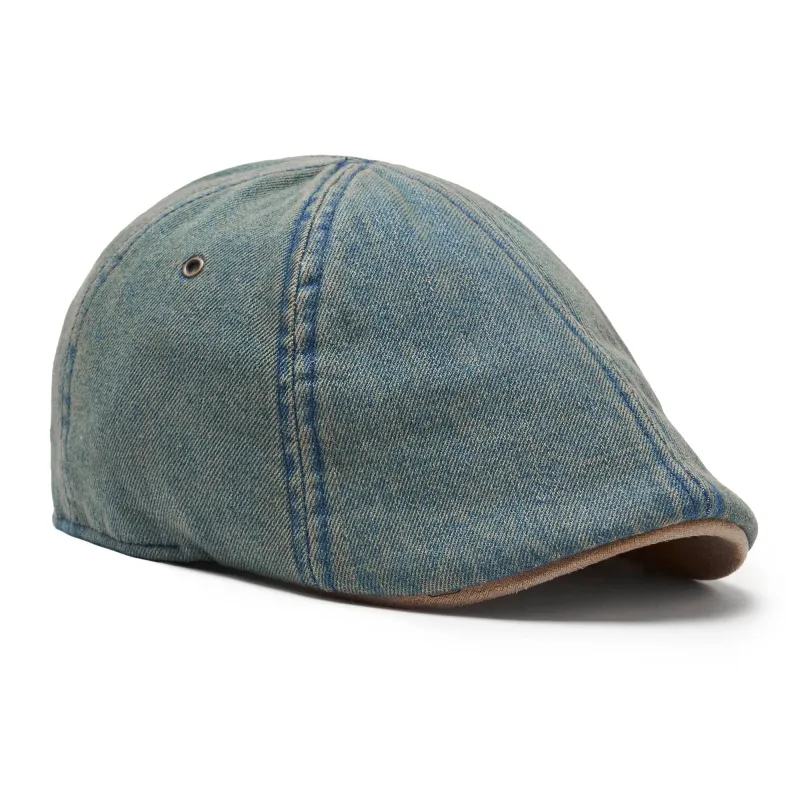 The Denim Worker Boston Scally Cap - Denim Blue sold by Boston Scally