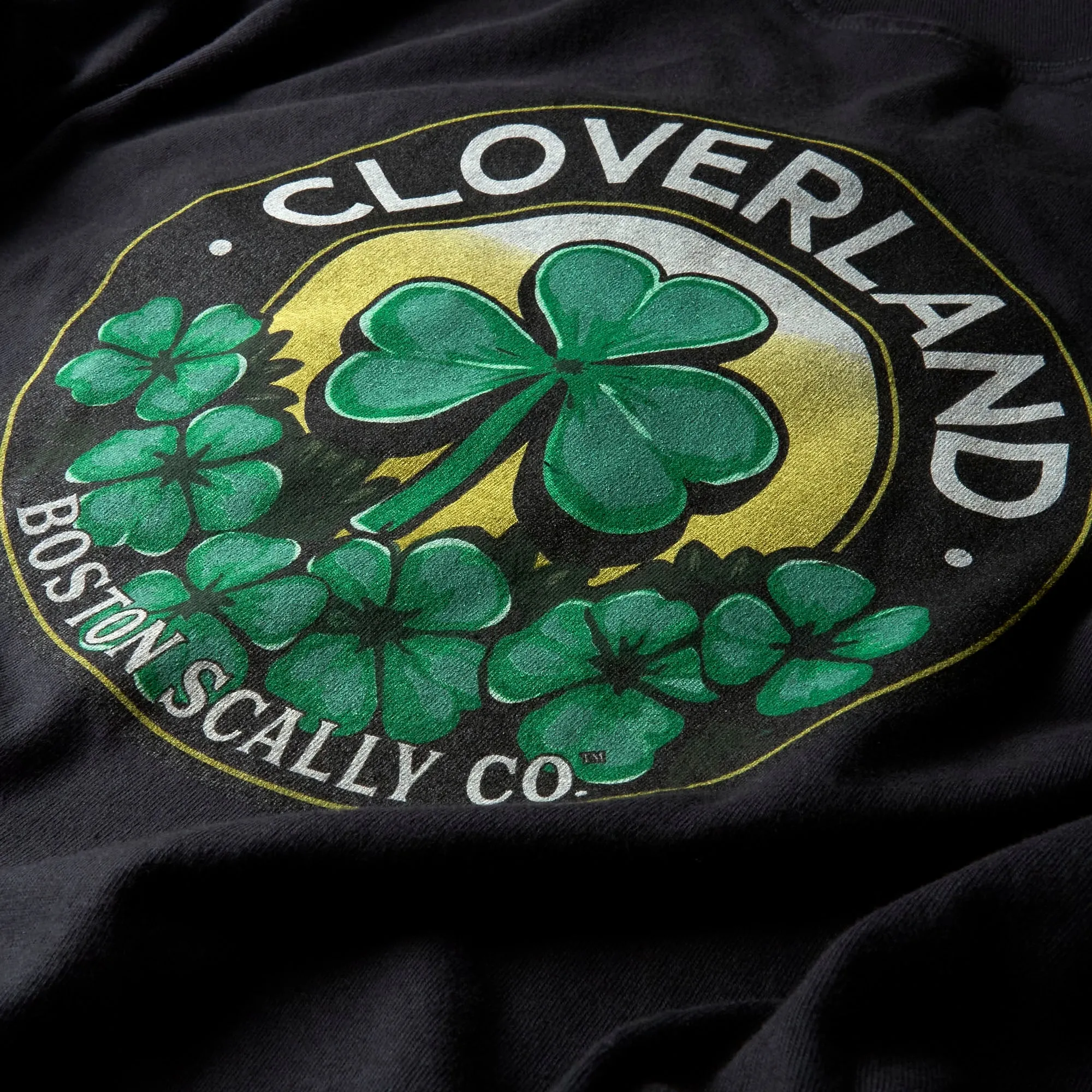 The Cloverland Long Sleeve Tee T-Shirt - Black sold by Boston Scally product image thumbnail 3