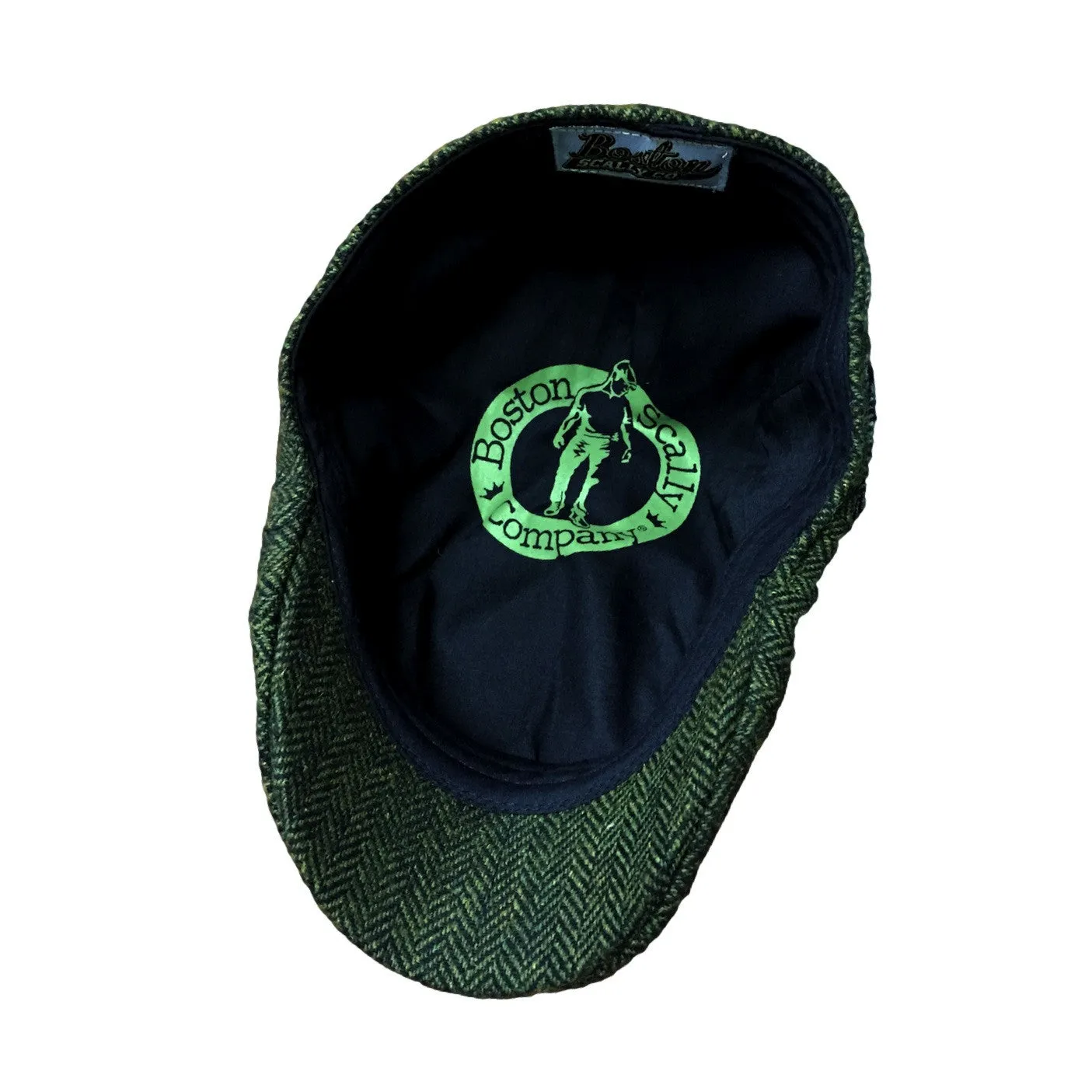 The Donnybrook Boston Scally Cap - Dark Olive Green Herringbone sold by Boston Scally product image thumbnail 5