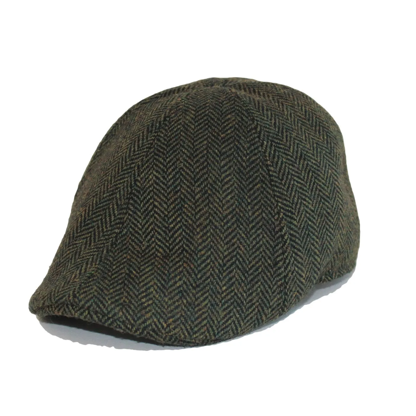 The Donnybrook Boston Scally Cap - Dark Olive Green Herringbone sold by Boston Scally product image thumbnail 2