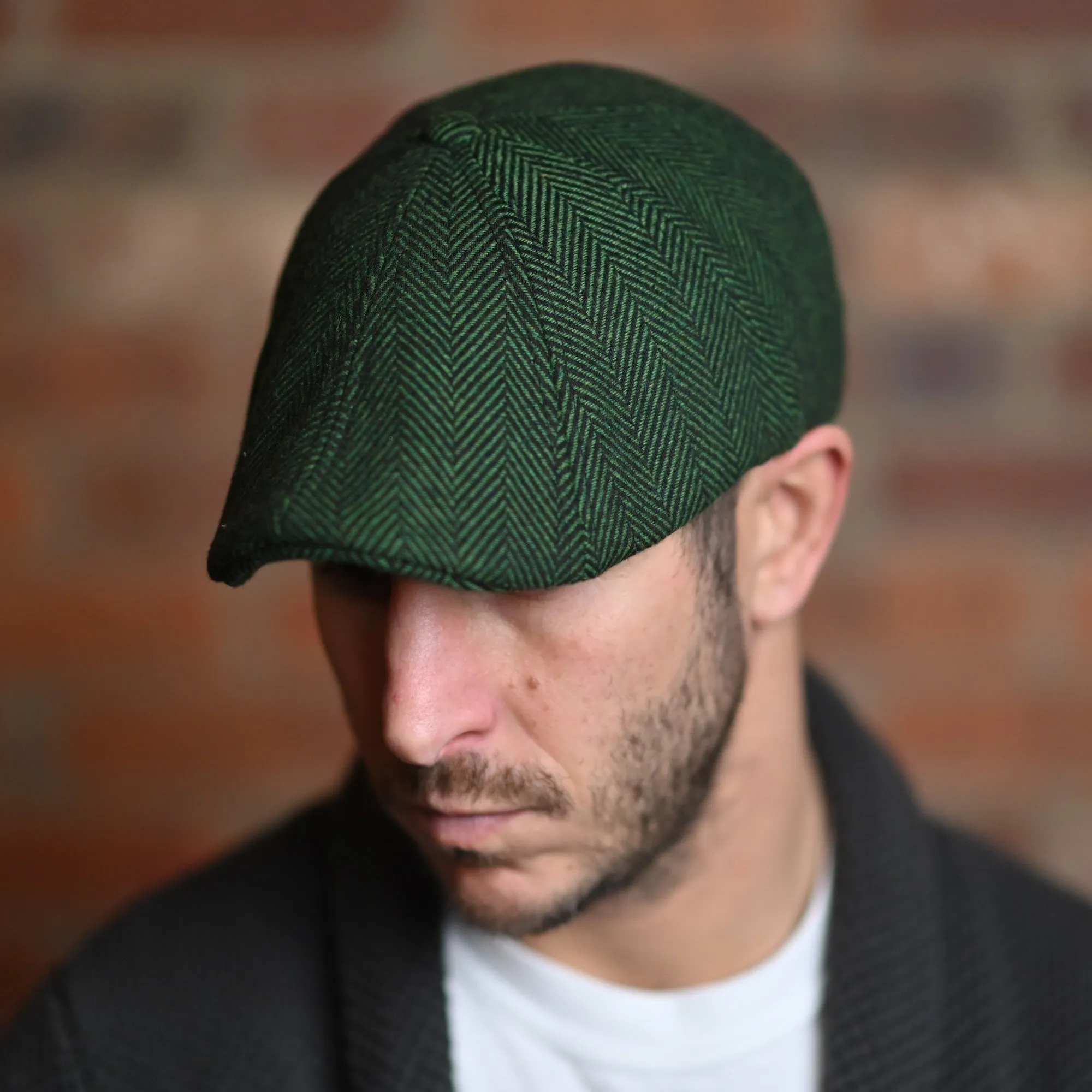 The 8 Panel Irish Boston Scally Cap - Green Herringbone sold by Boston Scally product image thumbnail 2