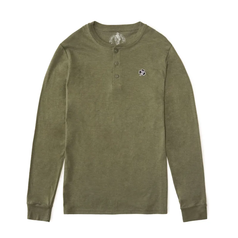 Boston Scally Shamrock Henley - Vintage Green made by Boston Scally