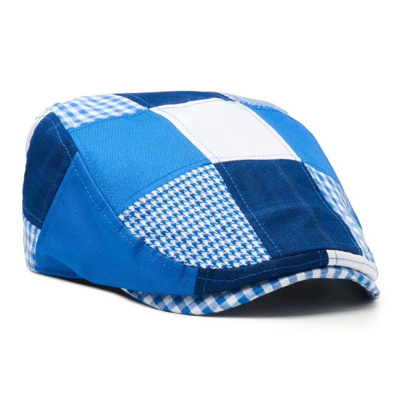 The Jockey Boston Scally Cap - Blue Patchwork made by Boston Scally