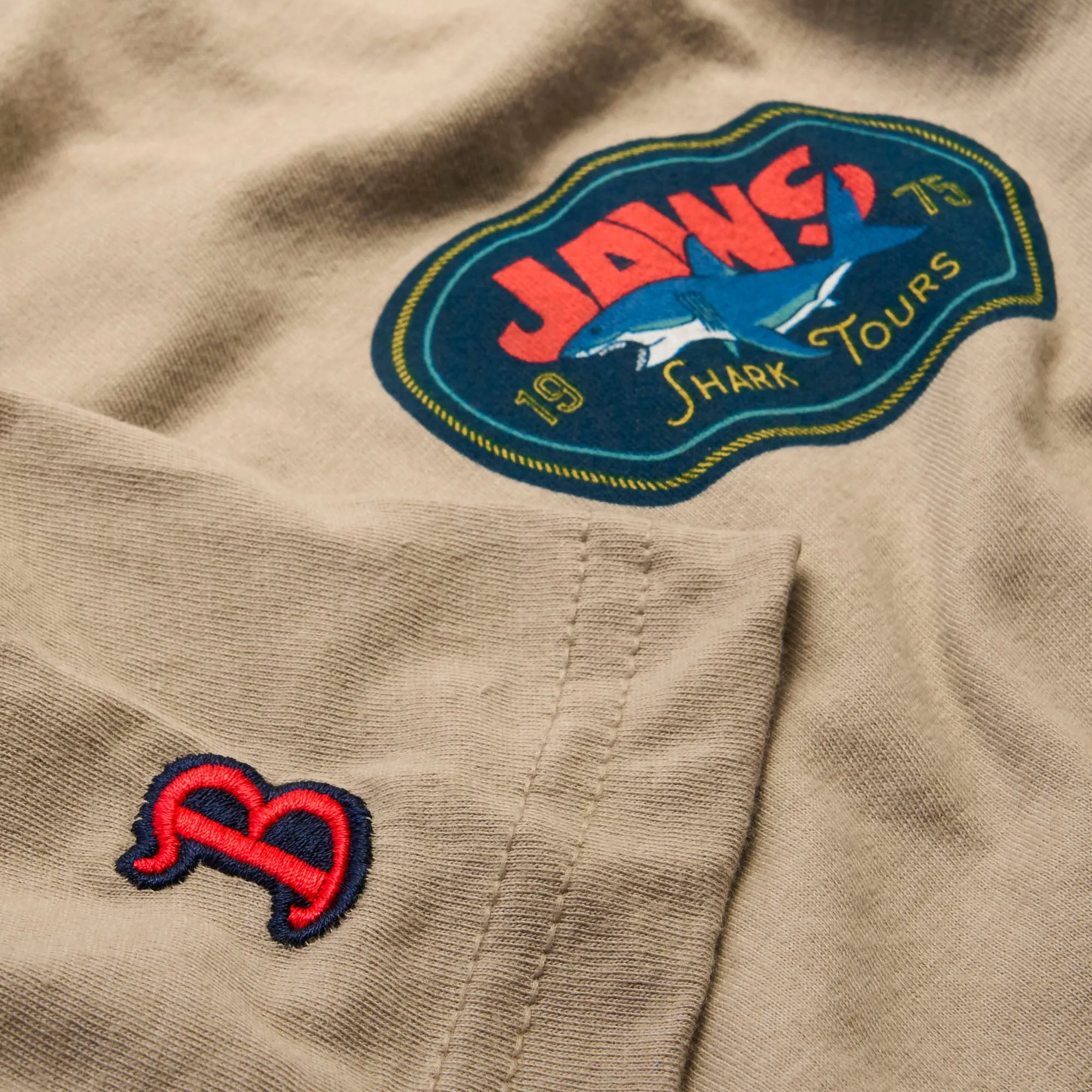 Boston Scally Jaws Shark Tours Tee T-Shirt - Sand sold by Boston Scally product image thumbnail 2