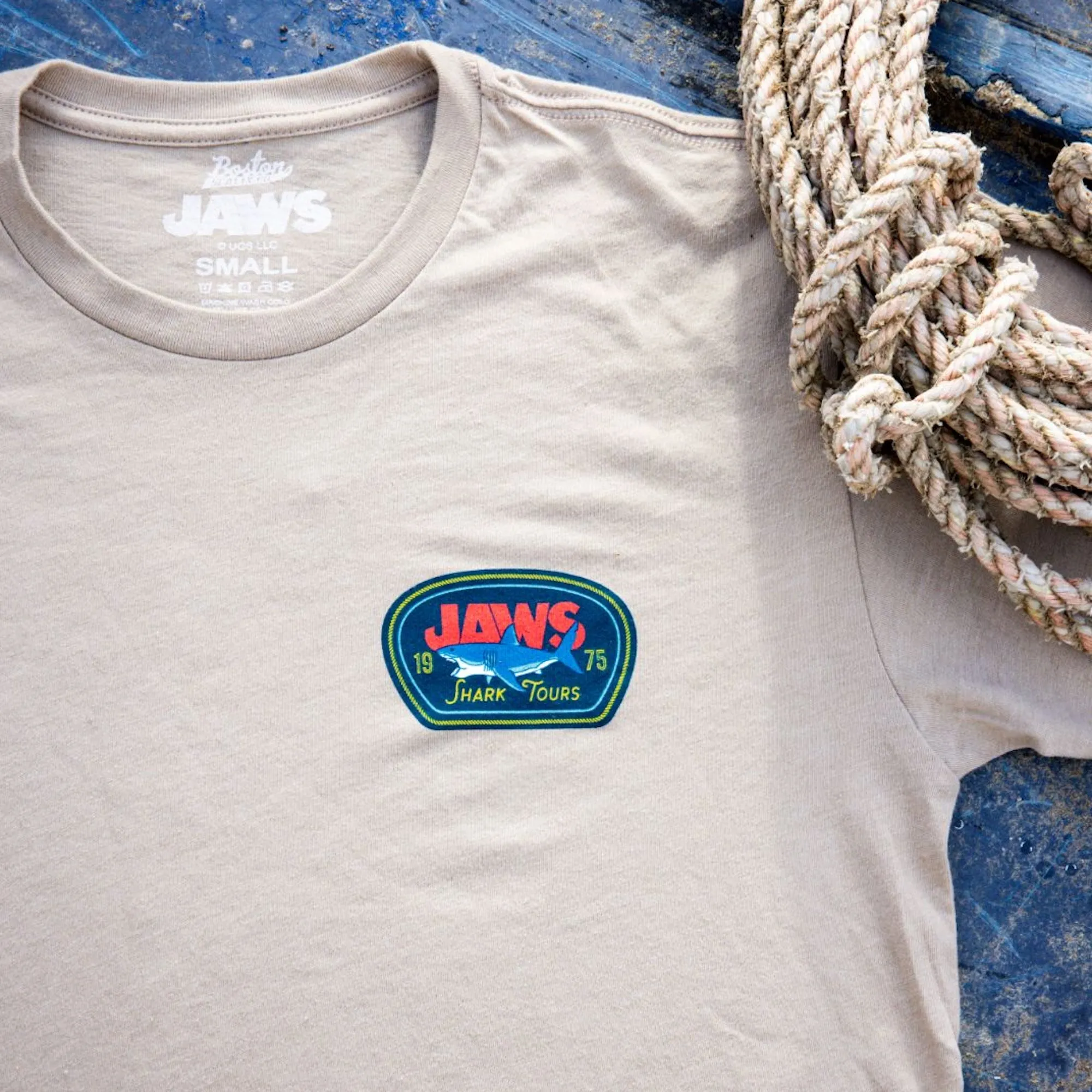 Boston Scally Jaws Shark Tours Tee T-Shirt - Sand sold by Boston Scally product image thumbnail 3