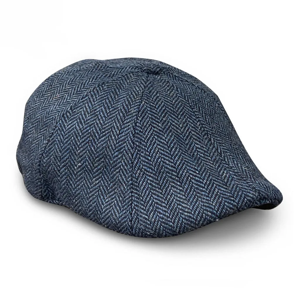 The Peaky Boston Scally Cap - Patriot Blue Herringbone sold by Boston Scally