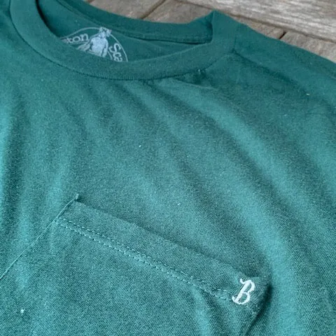 Boston Scally The Basics Pocket Tee - Forest Green sold by Boston Scally product image thumbnail 2