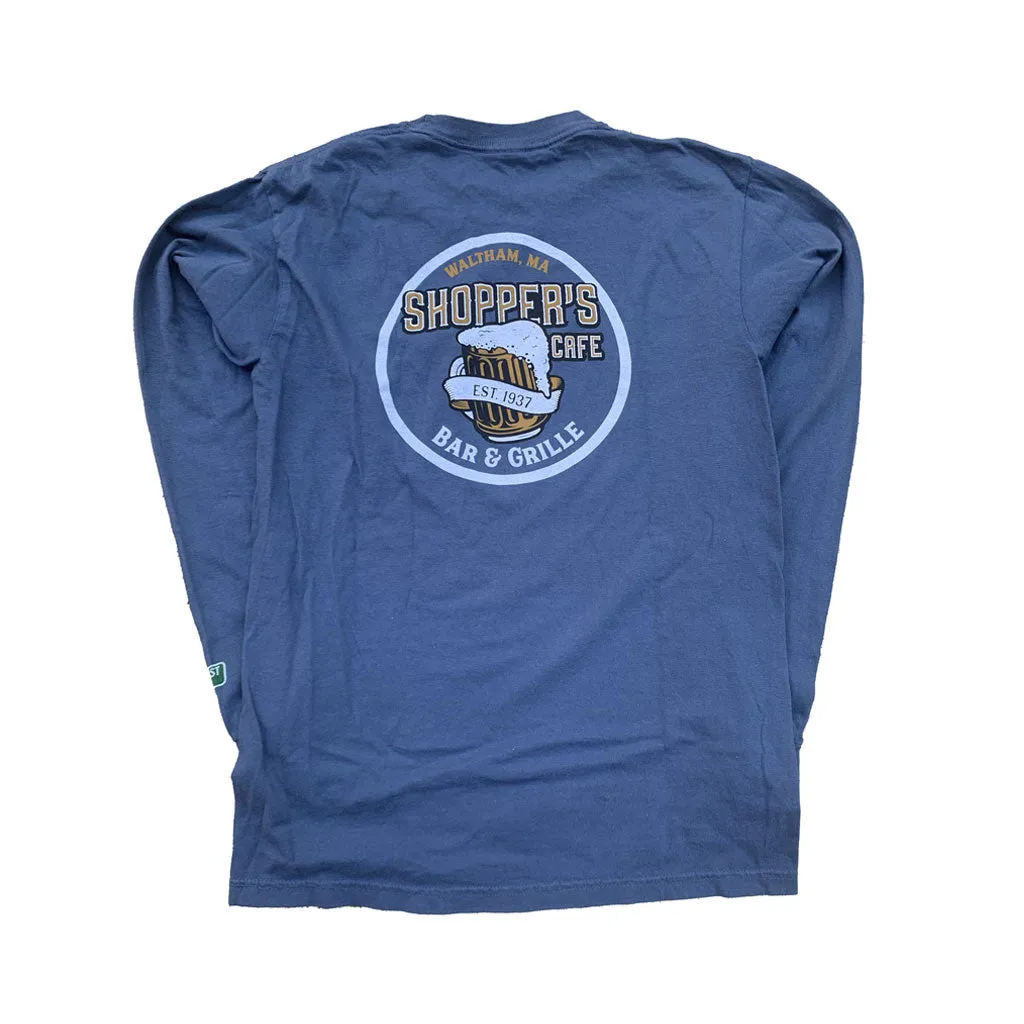Boston Scally The Shoppers Cafe Long Sleeve Pocket-Tee - Vintage Navy sold by Boston Scally product image thumbnail 2