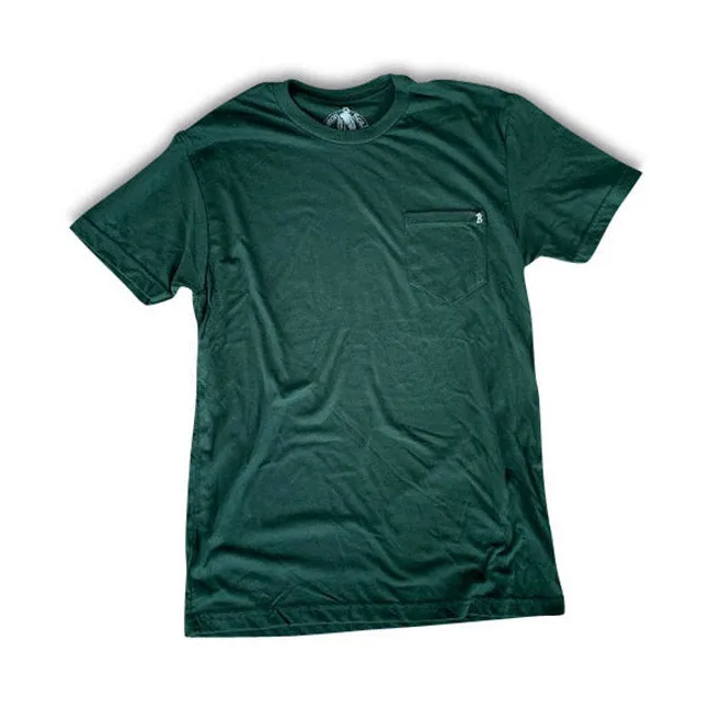 Boston Scally The Basics Pocket Tee - Forest Green sold by Boston Scally