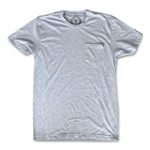 Boston Scally The Basics Pocket Tee - Heather Grey sold by Boston Scally