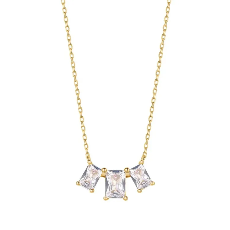 Trio Baguette Necklace sold by Mazin Jewels
