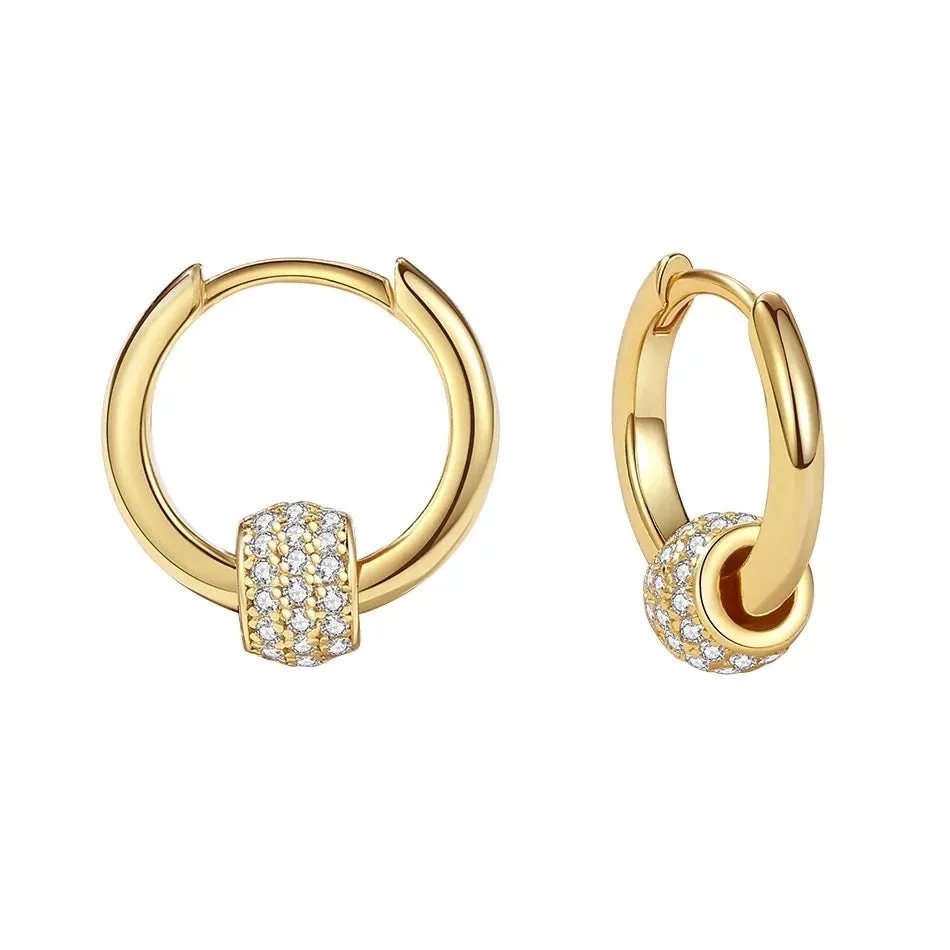 Pave Mini Hoops sold by Mazin Jewels