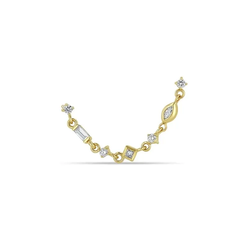 Dainty Double Chain Earring sold by Mazin Jewels
