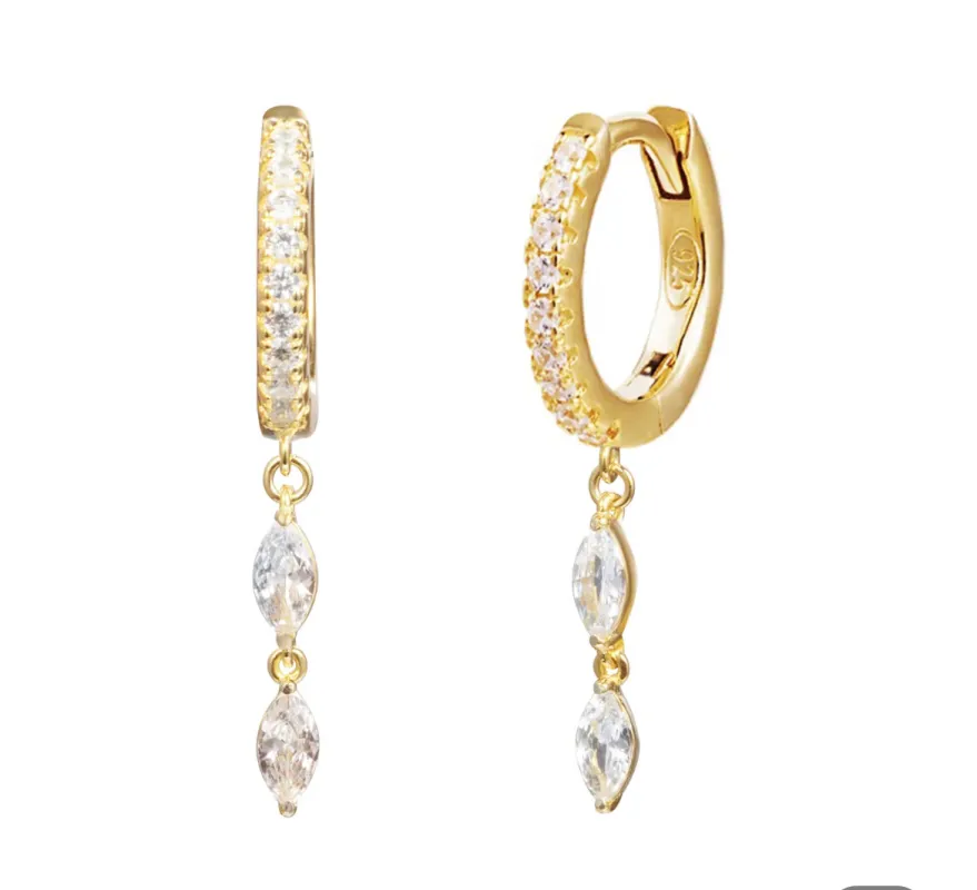 Double Marquise Huggies sold by Mazin Jewels