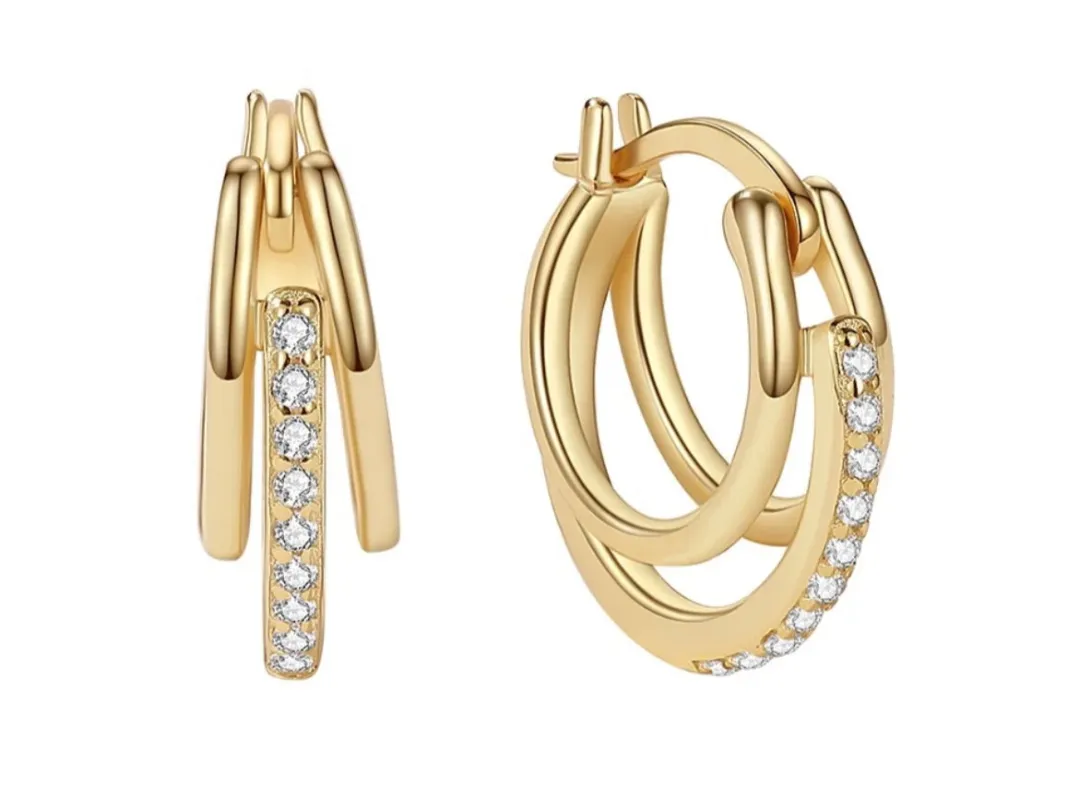 Triple Hoops sold by Mazin Jewels