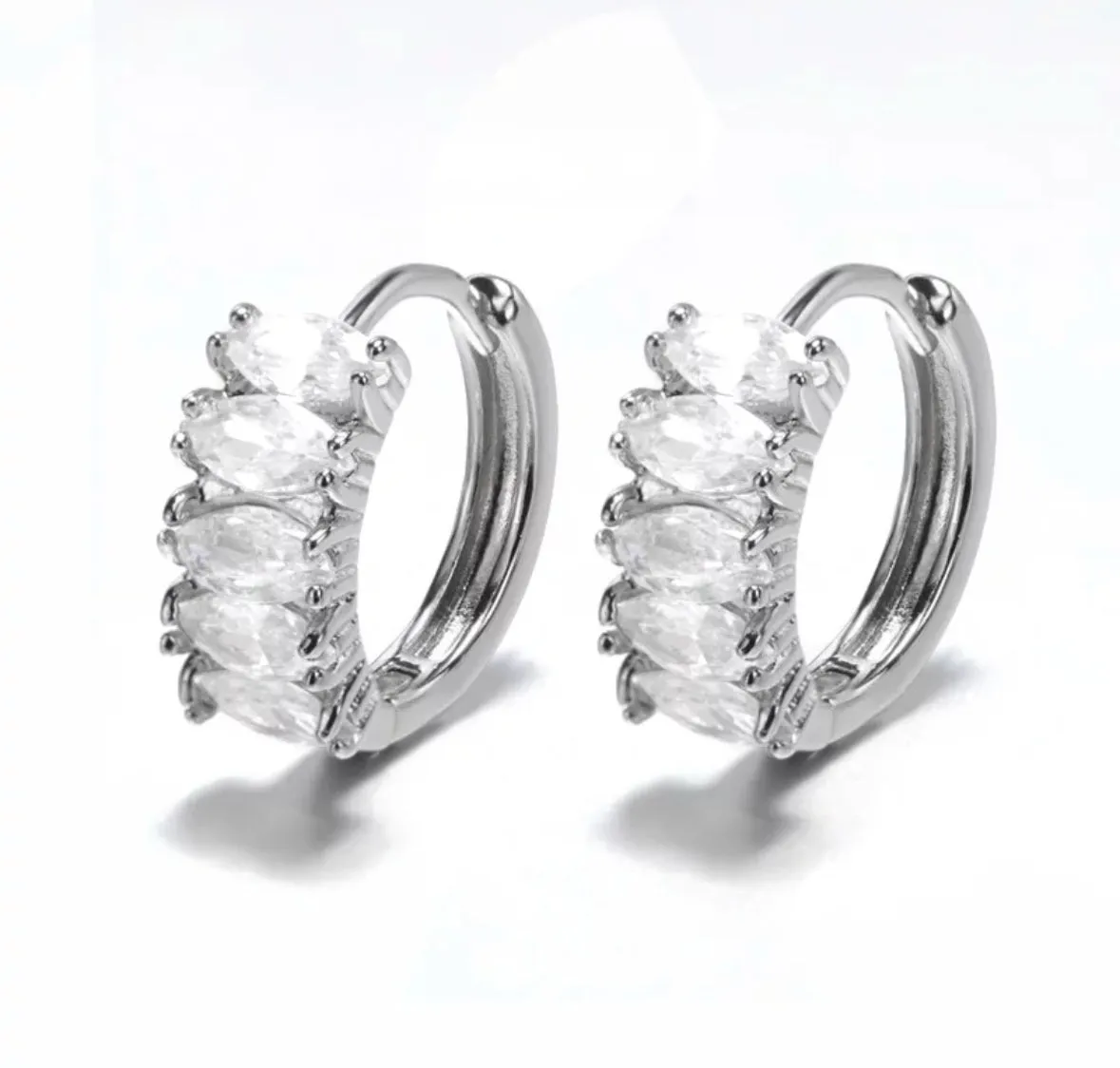 Baguette Hoops sold by Mazin Jewels product image thumbnail 4