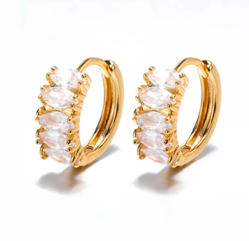 Baguette Hoops sold by Mazin Jewels