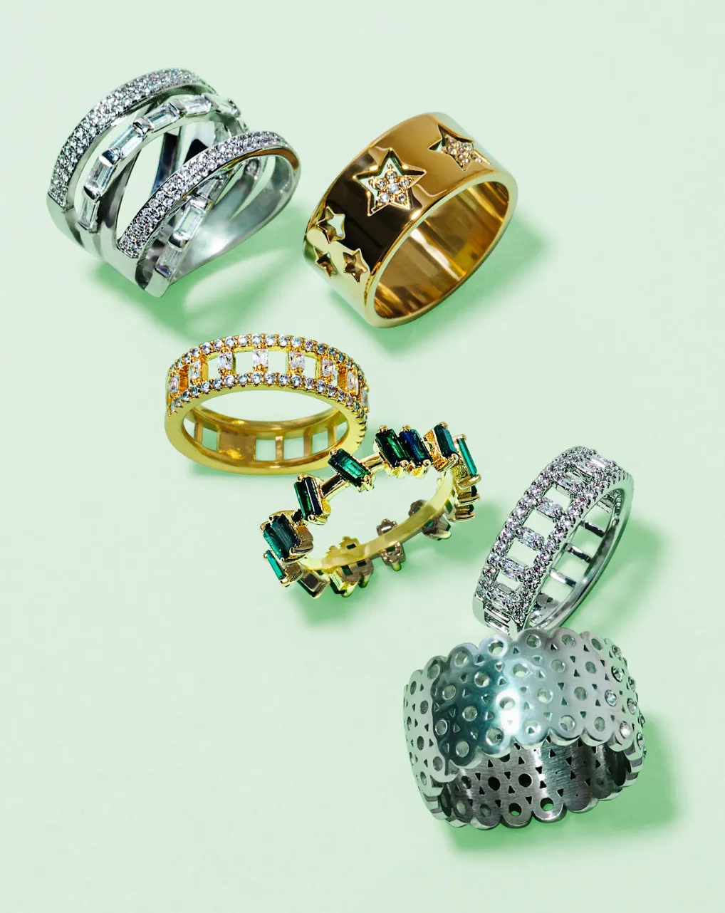 Emerald Multi Baguette Ring sold by Mazin Jewels product image thumbnail 3