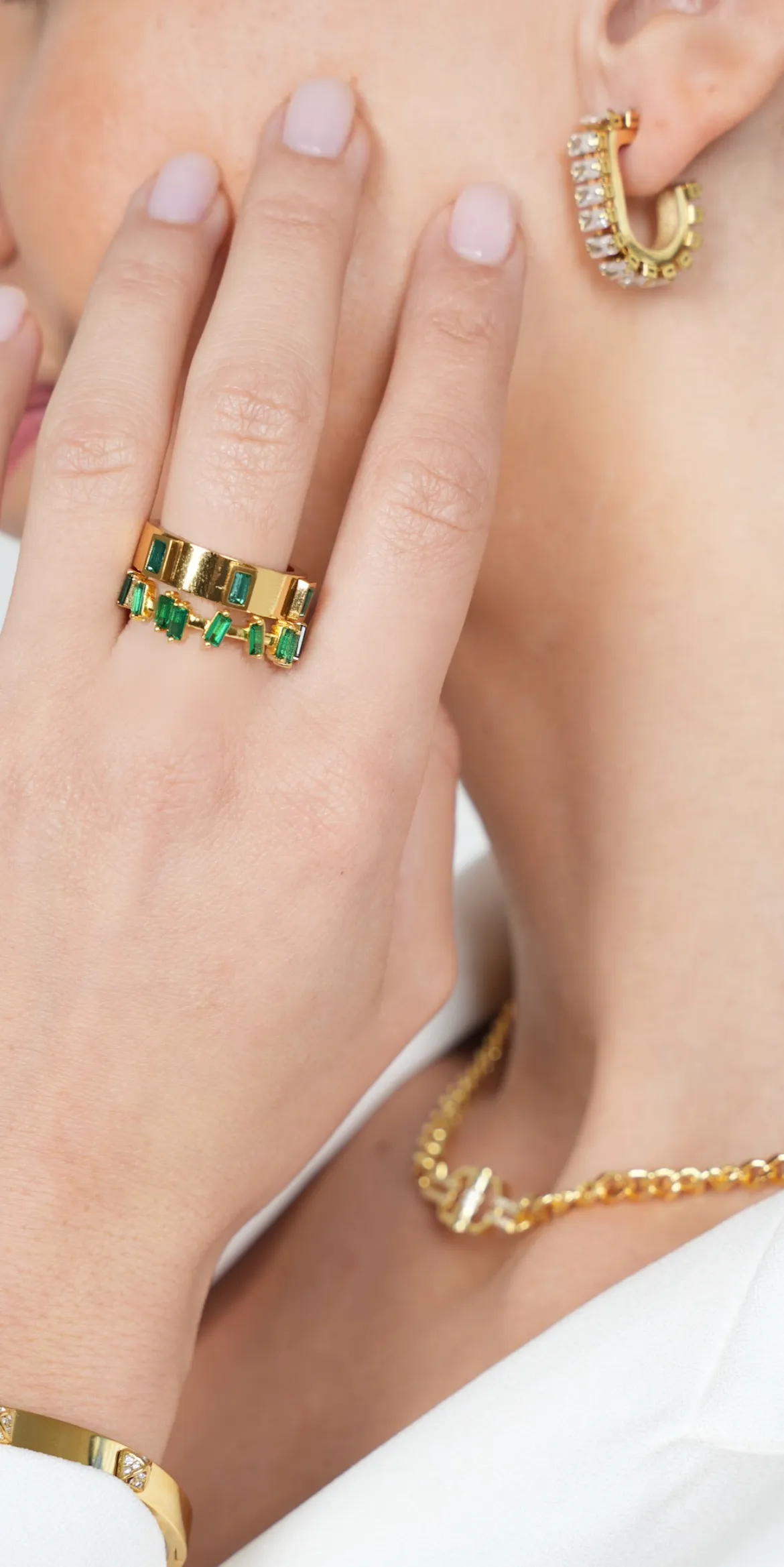 Emerald Multi Baguette Ring sold by Mazin Jewels product image thumbnail 2