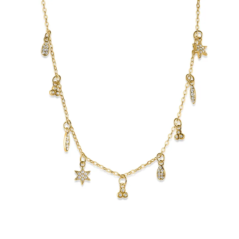 Charm Drop Necklace sold by Mazin Jewels
